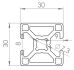 Aluminium constructieprofiel 3030 - 2 T-sleuven 180