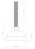 Technische tekening stelvoet 40 mm verstelbaar met M8x50 draadstang