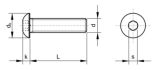 Inbusbolkopschroef M8x25 ISO 7380 maattekening L dₖ k s