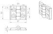 Aluminium scharnier voor 20-serie T-slot aluminium profielen Technische tekening afmetingen verzonken gaten