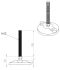 Technische tekening stelvoet 80 mm verstelbaar met M12x100 draadstang