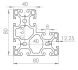 Technische tekening Zwart Aluminium L-Profiel L8080 40x80x80mm 8mm T-Sleuf maatvoering
